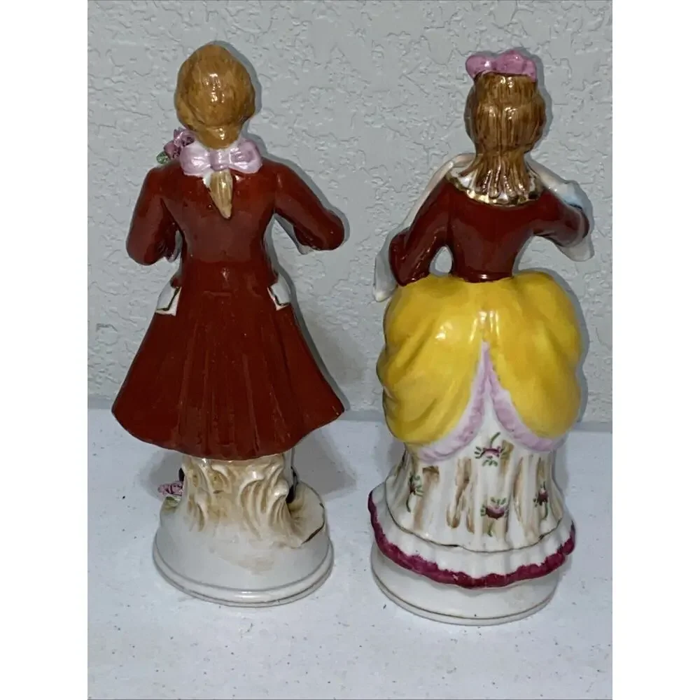 VTG Made In Occupied Japan Victorian Couple Courting Figurine Set Porcelain 10”